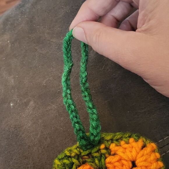 Handmade Crochet Orange and Green Bag - Picture 6 of 6